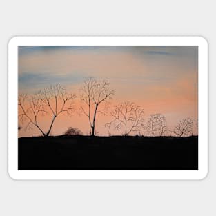 Trees in the Sunset Sticker